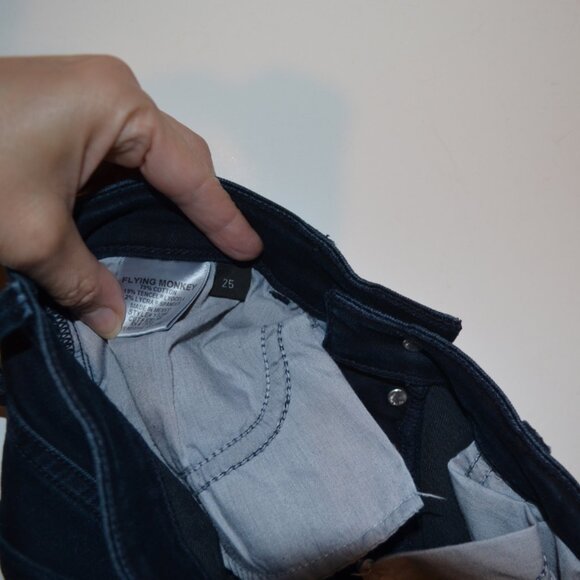 Flying Monkey Jeans Dark Blue Buttons Fastener Stretch Soft fabric Women 25 - Picture 5 of 5